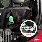 Heavy Duty Kick Mats (2 Pk) - Back Seat Protector, Sag Proof, Waterproof, Car Back Seat Cover for Kids Who Make Big Messes, 3 Reinforced Storage Pockets, Premium Oxford Fabric (Gray)