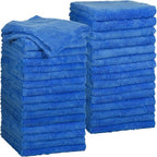 30 Pcs 12.5 × 12.5 Inch Microfiber Towels for Cars, 500 Gsm Edgeless Plush Car Detailing Towel, Lint Free Scratch Free Cleaning Cloths for Drying, Washing, Polishing, Waxing, Home (Dark Blue)