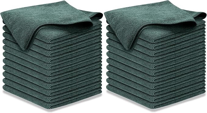 Premium 300GSM Microfiber Cleaning Cloth - 12.5"x12.5" High Performance - 1200 Washes, Ultra Absorbent Microfiber Towels for Cars Undercarriage, Rims & Engine Bay Cleaning - Microfiber Cloth
