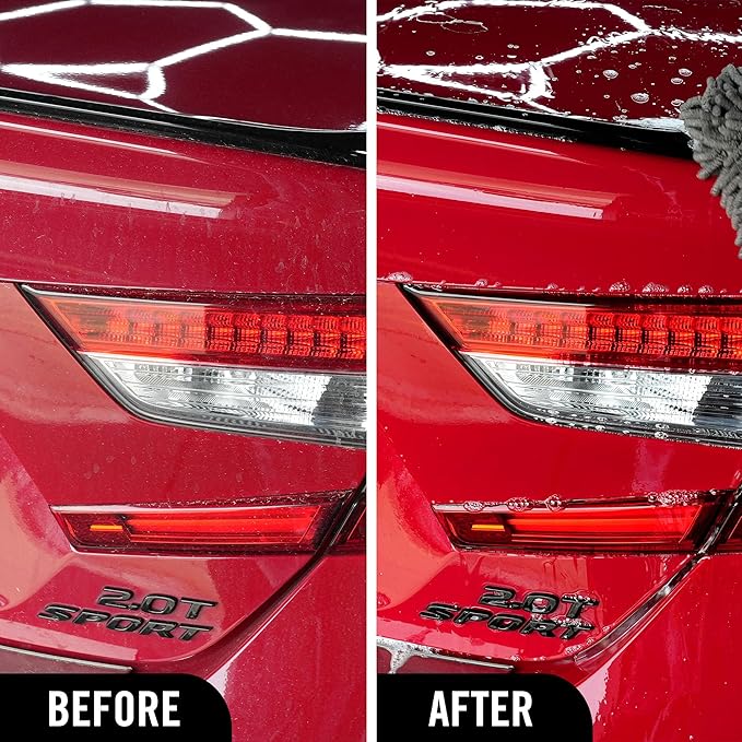 Hybrid Solutions Ceramic Car Wash and Wax, Gentle pH Neutral Car Cleaner with Extreme Water Beading Paint Protection, High Gloss Spot-Free, Car Wax Shine, Fruity Scent, 48 oz (Pack of 1)