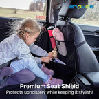 Back Seat Cover for Kids Extra Large - 2 Pack with Multi Pocket Storage Organizer - Back Seats Protector for Upholstery from Dirt, Mud, Scratches - Waterproof Car Seat Protector for Kids