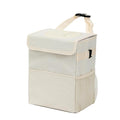 AOKJOY Car Garbage can with lid Leak Proof Vehicle Trash Can 3 Storage Pockets Hanging Waterproof car Trash Bag for SUV Beige