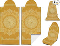 2 Pack Car Seat Towel Covers, Sweat-Proof Microfiber Seat Protectors for Gym, Running, Beach & Workout, Breathable Quick-Dry, Machine Washable, Gold Mandala Print, Universal Fit