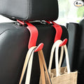 Car Seat Headrest Hook Universal Vehicle Seat Hook Hangers Interior Storage Organizer for Purse Handbag Coats Umbrellas Grocery Bags 4 Pack Red