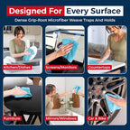 Microfiber Cleaning Cloth - Turq - 50Pcs (12.5x12.5 inch) High Performance - 1200 Washes, Ultra Absorbent Car Towel Traps Grime & Liquid for Streak-Free Mirror Shine - car Washing Cloth