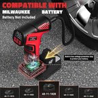 150PSI Tire Inflator Portable Air Compressor: Cordless Air Pump Compatible with Milwaukee 18V Battery - Car Tire Pump with LCD Display & LED Light for Auto, Motorcycles (Tool Only)