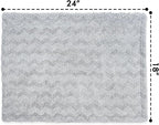 1000GSM Car Drying Towel 18"x24", Edgeless Double Twist Pile, Ultra Absorbent Microfiber Towel, Scratch-Free Lint-Free Streak-Free for Auto Detailing & Car Wash – Wave Silver&Grey