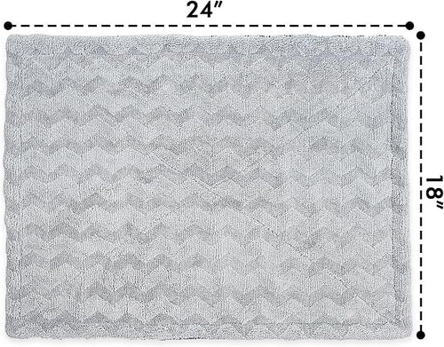 1000GSM Car Drying Towel 18"x24", Edgeless Double Twist Pile, Ultra Absorbent Microfiber Towel, Scratch-Free Lint-Free Streak-Free for Auto Detailing & Car Wash – Wave Silver&Grey