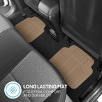 ProLiner Floor Mats for Cars Trucks SUV, 4-Piece All-Weather Car Mats with Universal Fit Design, Durable Car Floor Mat with Capture Ridges, Waterproof Rubber Floor Mat for Cars (Beige)