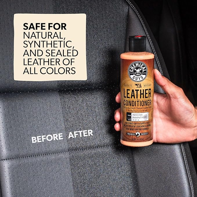 Leather Cleaner and Conditioner Detailing Kit - Leather Care Kit For Natural, Synthetic, Faux, Pleather, and More for Car Interiors, Apparel, Furniture, Boots & Accessories - 9 Items