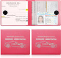 Car Registration and Insurance Card Holder, Vehicle Glove Box Car Organizer, Interior Car Accessories for Documents, Cards, License - 2 Pack