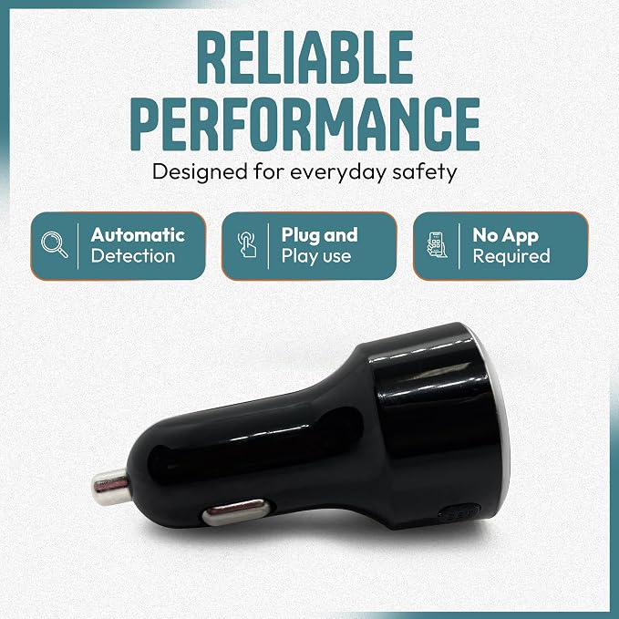 Car Seat Sensor Alarm, 1 Alarm + 1 Sensor | Automatic Child Detection Alert, Plug-in Installation, Single Sensor System for 1 Car Seat, No APP Required