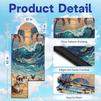 2 Pack Car Seat Towel Covers, Sweat-Proof Microfiber Seat Protectors for Gym, Running, Beach & Workout, Breathable Quick-Dry, Machine Washable, Ocean Cat Beach Print, Universal Fit