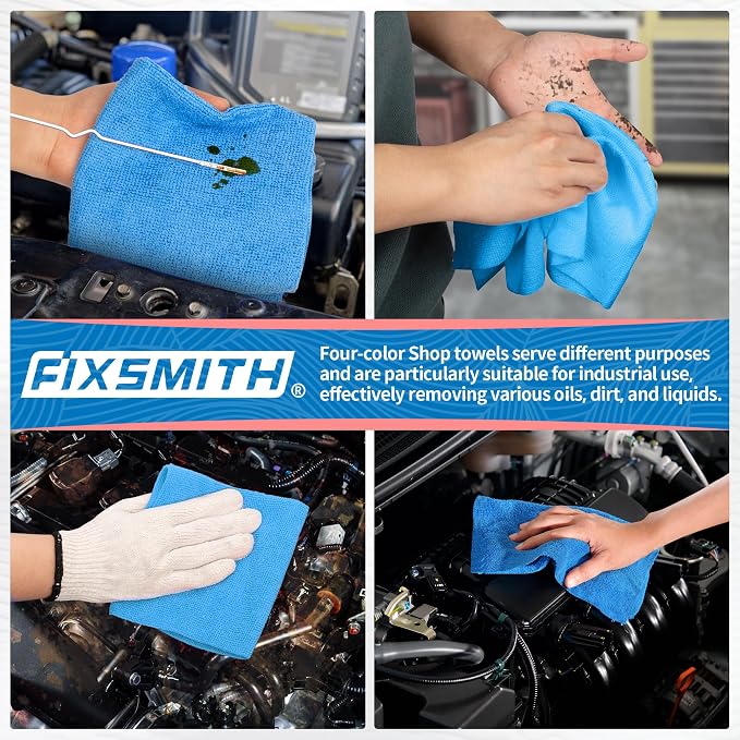 Shop Towels, Microfiber Cleaning Cloth Bulk, 200 Pack Microfiber Towels for Cars, All-Purpose Absorbent Cleaning Rags, Dust Cloth for Automotive, Mechanic, Garage, Bar, 11.5 x 11.5 inch