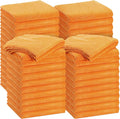 30 Pcs 16 x 16 Inch Edgeless Microfiber Plush Towels for Cars Detailing Drying Wash Polishing Absorbent Cleaning Cloths, 500 GSM (Orange)