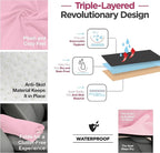 Car Seat Towel Cover for Post Gym Workout, Running, Swimming, and Hiking, 2 Pack Universal Fit Anti-Slip Waterproof Sweating Bucket Seat Protector for Cars, SUVs and Trucks, Pink
