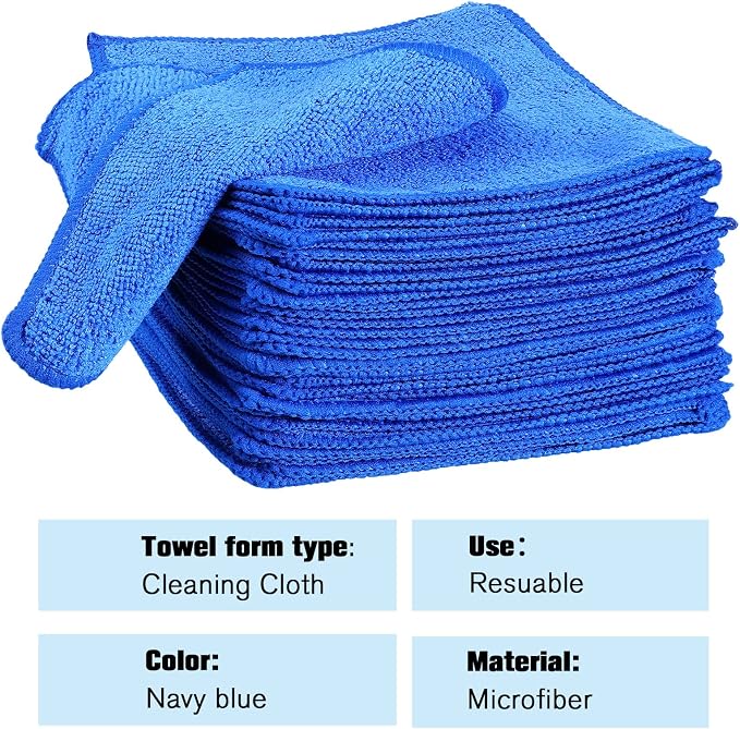 Cleaning Cloth Dry Erase Cloth Cleaning Rags Reasonable Kitchen Towels Microfiber Towels Cars Wash(6 x 6 Inch,Blue,30 Pcs)