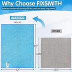 Blue Microfiber Cleaning Cloth -Pack of 12, Highly Absorbent Cleaning Rags, 16"X12" All Purpose Cleaning Towels for Housekeeping, Kitchen, Car, Lint Free and Reusable Microfiber Towels
