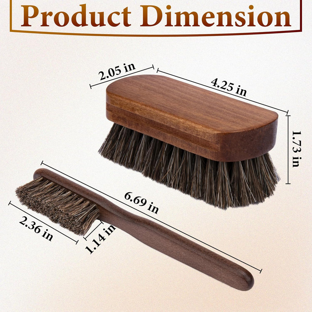 Interior Detailing Brushes (2-Pack) — Soft Horsehair Cleaning Set