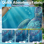2 Pack Car Seat Towel Covers, Sweat-Proof Microfiber Seat Protectors for Gym, Running, Beach & Workout, Breathable Quick-Dry, Machine Washable, Ocean Sea Turtle Print, Universal Fit