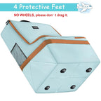 Padded Car Seat Travel Bag for Air Travel, Carseat Cover Backpack with Shoulder Straps, Large Carseat Gate Check Bag, Baby Travel Essential(Light Cyan)