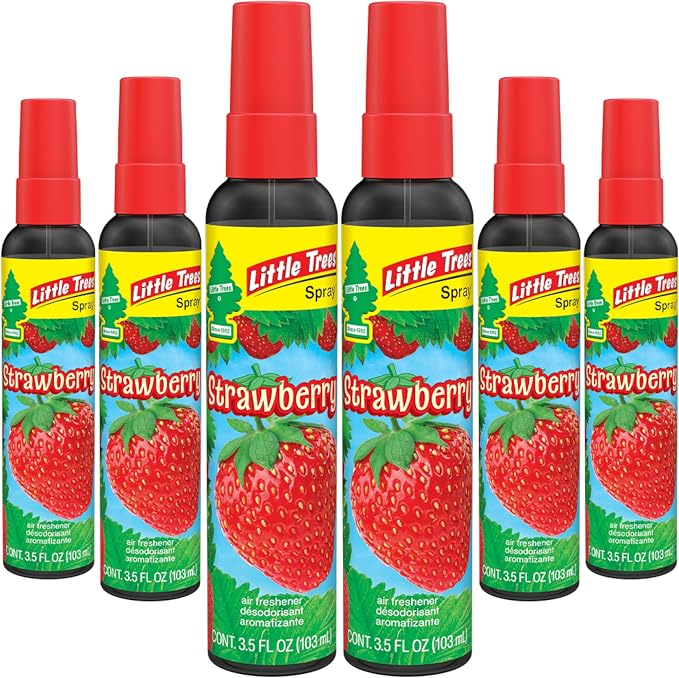 Car Air Freshener | Spray Provides a Long-Lasting Scent for Auto or Home | On-the-go Freshness | Strawberry, 6 Air Fresheners