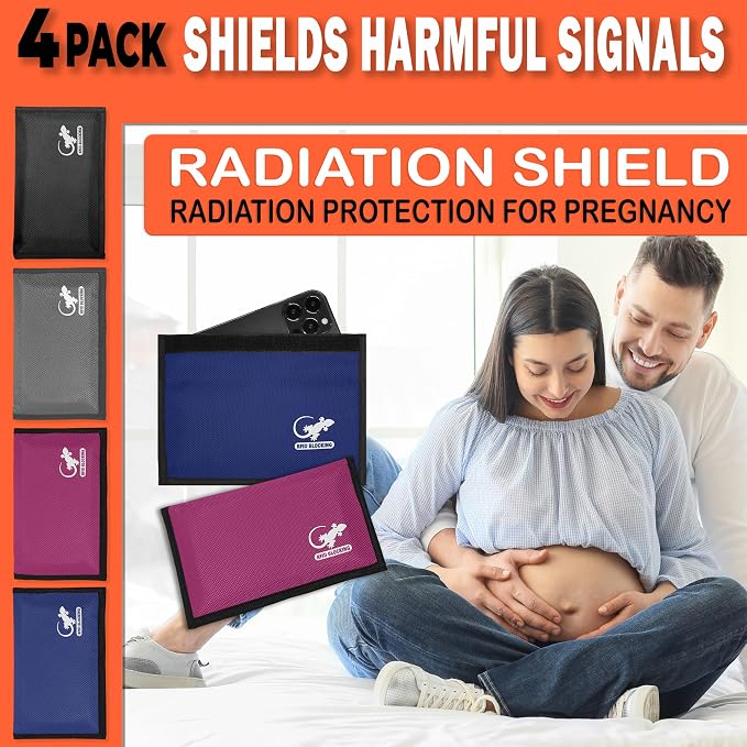 4 Faraday Bag Anti-Tracking GPS RFID Car Key Signal Blocker Wallet Shielding Pouch Protective Case for Cell Phone Car Key FOB, Data Privacy, Electronic Device Security (4 PACK - FAMILY PACK)