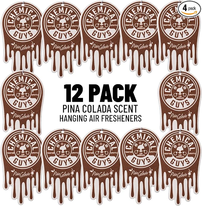 Car Fresheners, Hanging Air Fresheners - Pina Colada Scent for Cars, Trucks, SUVs, RVs, Home, Office, Work, Dorm Room, & More - 12 Pack