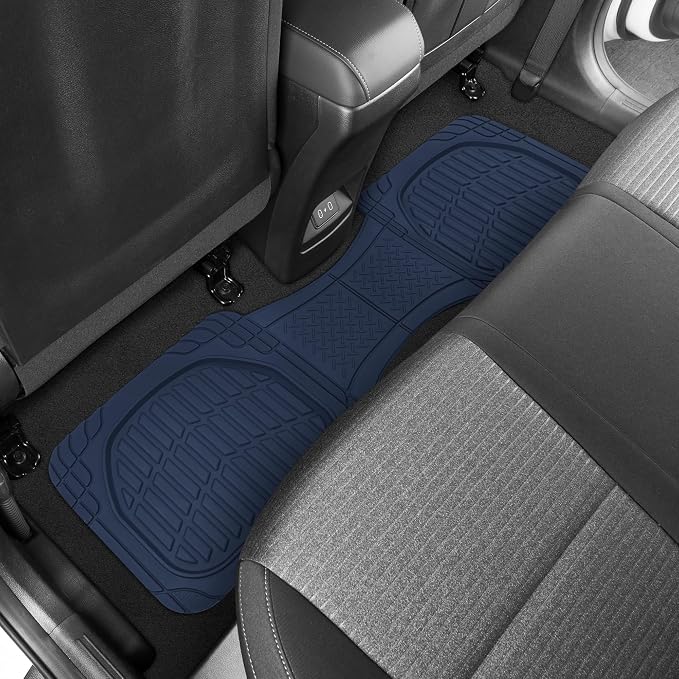 FlexTough Floor Mats for Cars, Blue Deep Dish All-Weather Car Mats, Waterproof Trim-to Fit Automotive Floor Mats for Cars Trucks SUV, Universal Floor Liner Car Accessories