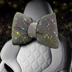 4 PCS Bling Car Pillows,Rhinestones Bowknot Car Headrest Pillow,Car Neck Pillow for Driver Relax Necksupport,Sleeping Travel Support Neck Pillow,Shiny Diamond Interior Accessories for Women,colorful
