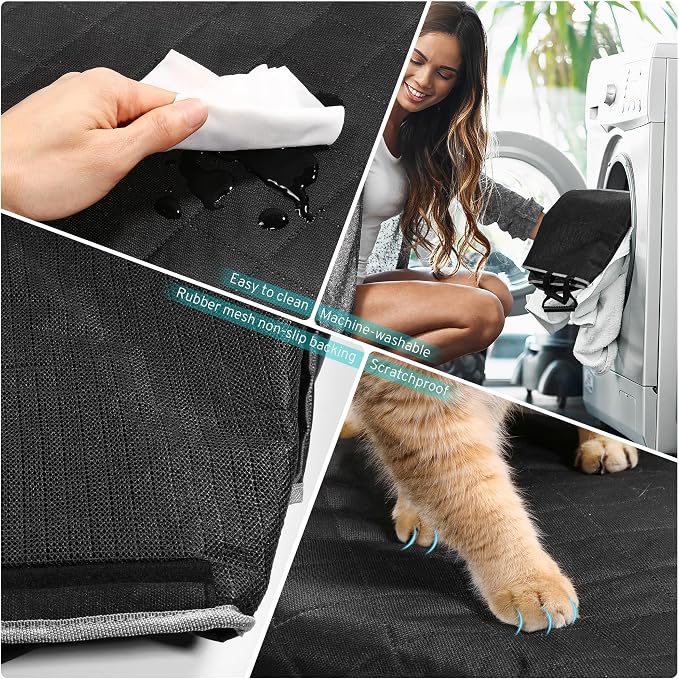 Dog Car Seat Cover Compatible with Honda Civic Accord HRV HR-V Si Sedan Hatchback Sport LX EX EX-L Hybrid Rear Back Seat Accessories, Waterproof Pet Bench Backseat Covers with Backing 2000-2027