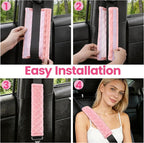 Soft Auto Seat Belt Cover Seatbelt Shoulder Pad Cushions 2 PCS for a More Comfortable Driving Universal Fit for All Cars and Backpack Dirty Pink