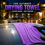 Car Drying Towel 24”x36”, 1400 GSM Twisted Loop Microfiber, Ultra Absorbent, Streak-Free, Lint-Free, Scratch-Free for Car, Truck & SUV, Quick Drying in Fewer Passes (Purple)