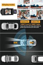 Dual Dash Cam Front and Inside FHD 1080P Dash Camera for Cars Dashcams for Cars with Infrared Night Vision, Car Camera Driving Recorder 24H Park Monitor Motion Detection G-Sensor for Taxi Uber