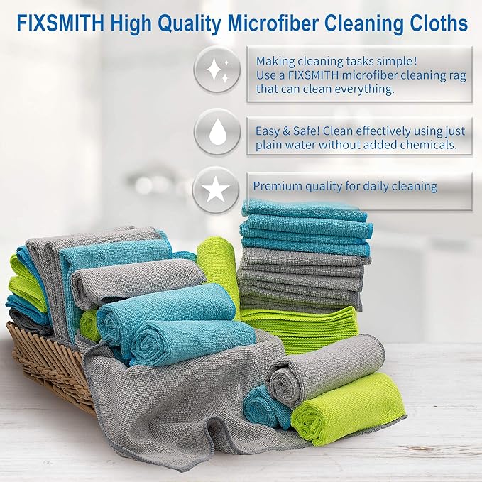 Microfiber Cleaning Cloth - Pack of 50, Microfiber Towels for Cars 16 x 12 in, Highly Absorbent Cleaning Rags, Lint-Free, Streak-Free Cleaning Cloths for Car Kitchen Home Office
