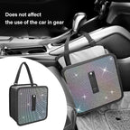 Foldable Trash Can with Rhinestone, Bling Car Bin Organizer & Decoration, Universal Garbage Can for Most Cars, SUVs, Trucks (Colorful)