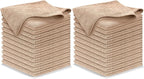 Microfiber Cleaning Cloth - Beige - 24Pcs (12.5x12.5 inch) High Performance - 1200 Washes, Ultra Absorbent Car Towel Traps Grime & Liquid for Streak-Free Mirror Shine - car Washing Cloth