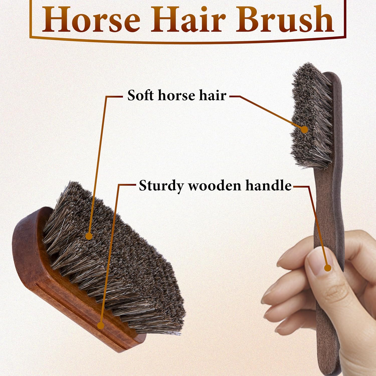 Interior Detailing Brushes (2-Pack) — Soft Horsehair Cleaning Set