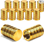 12PCS Tire Valve Stem Caps, Dust Proof, Anodized Aluminum Universal Tire Valve Stem Covers for Cars, SUV, Trucks, Bikes, Motorcycles, Bicycles(Gold)