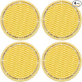 4PCS Bling Cup Holder Coaster, 2.75 Inch Auto Car Cup Holder Insert Coasters, Soft Silicone Anti-Slip Shockproof, Universal Vehicle Interior Accessories for Women Girls (Yellow & White)