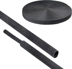 Black 2:1 Ratio Automotive Heat Shrink Braided Sleeving,Wear-Resistant Flat Woven Shrinkable Sleeve Fabric Car Cable Wires Hoses Protection (1/4''-66ft)