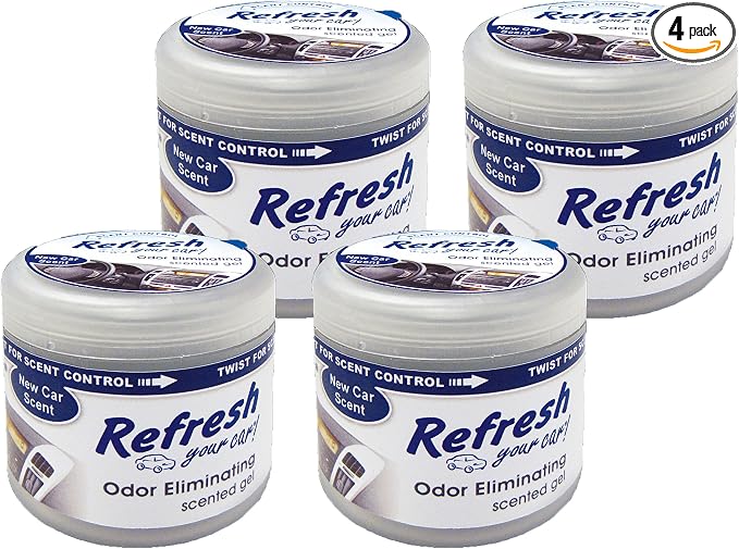 84941 New Car Scent Scented Gel Air Freshener, 4.5 oz, 4 Pack