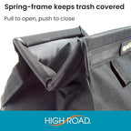 TrashStash Hanging Car Garbage Bag with Push-Close Lid and Waterproof Bin for Car, SUV and Truck Seat Backs - Holds 3 Gallons of Car Trash (Black)