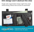 Car Visor Organizer with Secure Zip Pockets, Sunglasses Holder and Clear Registration and Insurance Pocket - Heavy Duty Straps Fit Most Car, SUV and Truck Visors