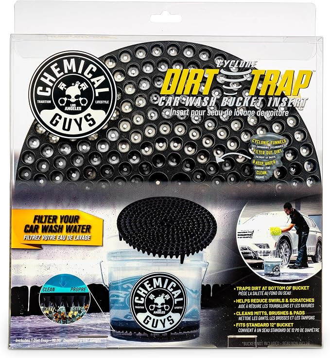 Cyclone Dirt Trap Car Wash Bucket Insert - Filter Removes Dirt and Debris While You Wash, Helps Prevent Scratches, Perfect for Cars, Trucks, SUVs, RVs, and Motorcycles - 12 inch, Black