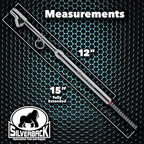 Professional Straight-On Dual Foot Commercial Truck Tire Pressure Gauge with Polished Chrome Finish. Heavy Duty Black Metal Bar Stick Gauge Range 10-150 PSI in 2 PSI Increments