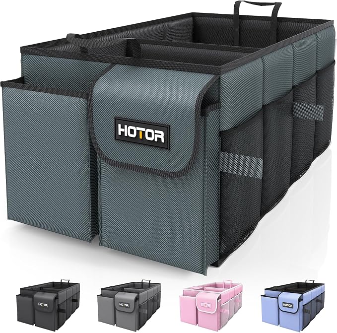 Trunk Organizer for Car - Car Organizer, Foldable Trunk organizer for SUVs & Sedans, Sturdy Organization for Car Accessories, Tools, Sundries, Deep Teal, 2 Compartments, 21.3"×12.6"×10.6"