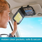 Car Visor Organizer and Registration and Insurance Card Holder with Clear Document Pockets and 3 Card Holders - Vehicle Document Holder for Visor, Glove Box or Console