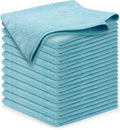 Microfiber Cleaning Cloth - Turq - 12Pcs (12.5x12.5 inch) High Performance - 1200 Washes, Ultra Absorbent Car Towel Traps Grime & Liquid for Streak-Free Mirror Shine - car Washing Cloth