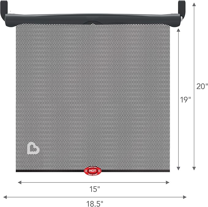 Brica Sun Safety Car Window Shade with Heat Alert, Helps Block UVA/UVB Rays, 2 Pack, Black